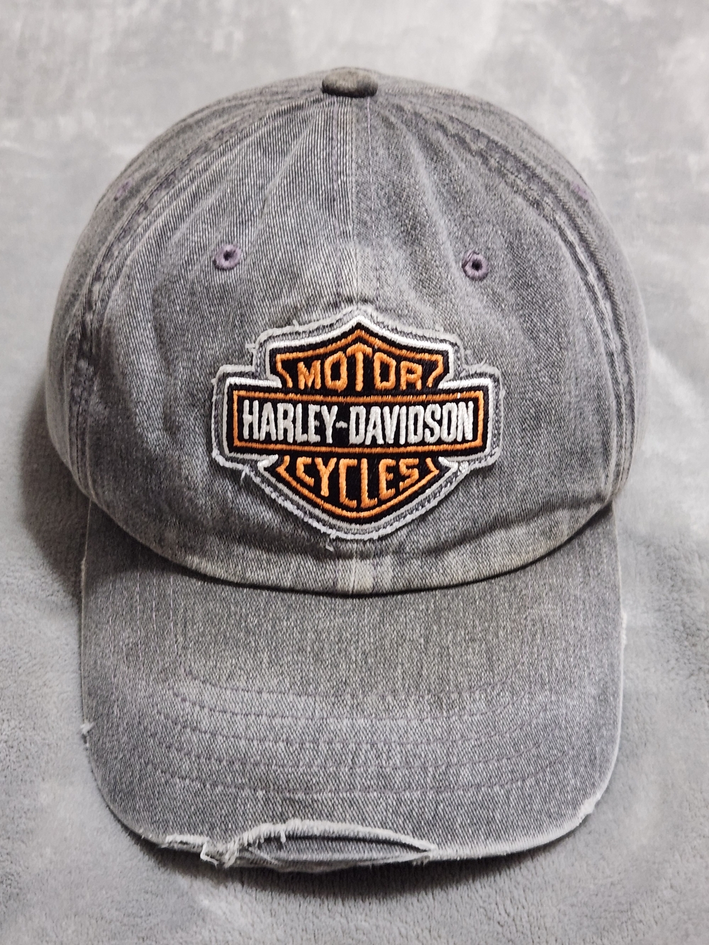 Harley-Davidson Distressed Grey Bar & Shield Baseball Cap Hat